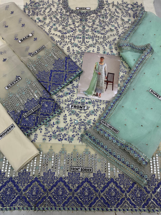 Akbar Aslam Luxury Organza PartyWear Dress |SC-5306