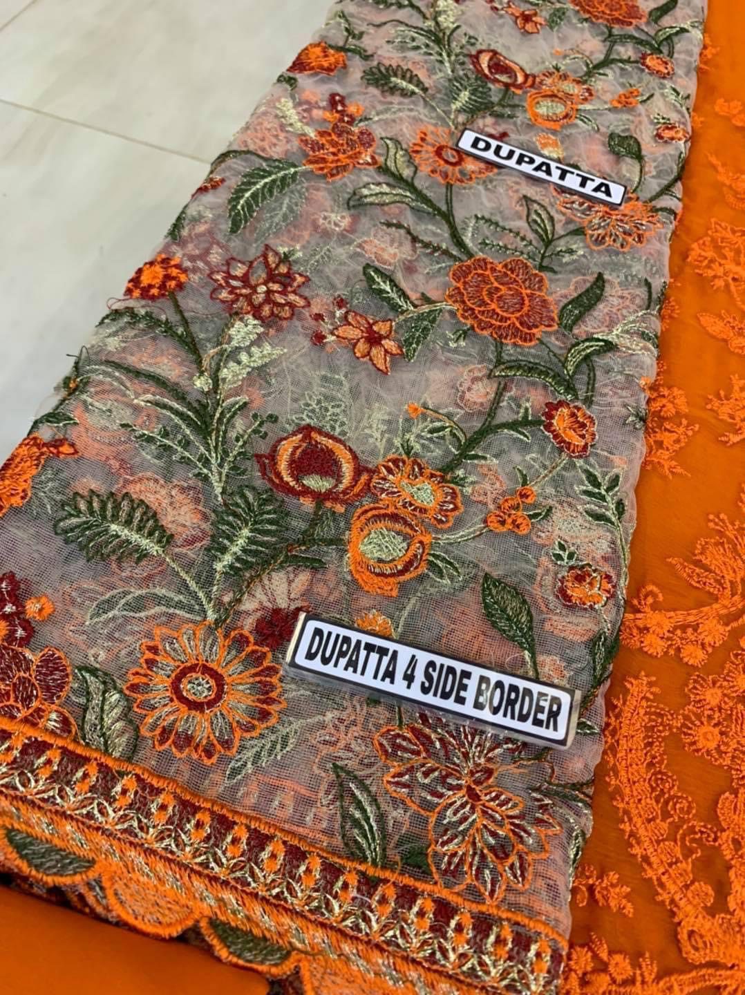 Baroque Chiffon PartyWear Dress Rust | Brd-SC-08