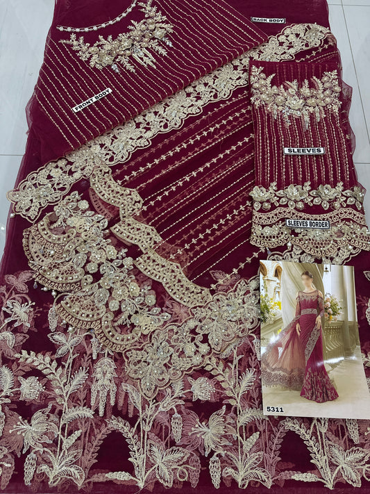 MariaB Luxury Net Embroidered Saree |5311