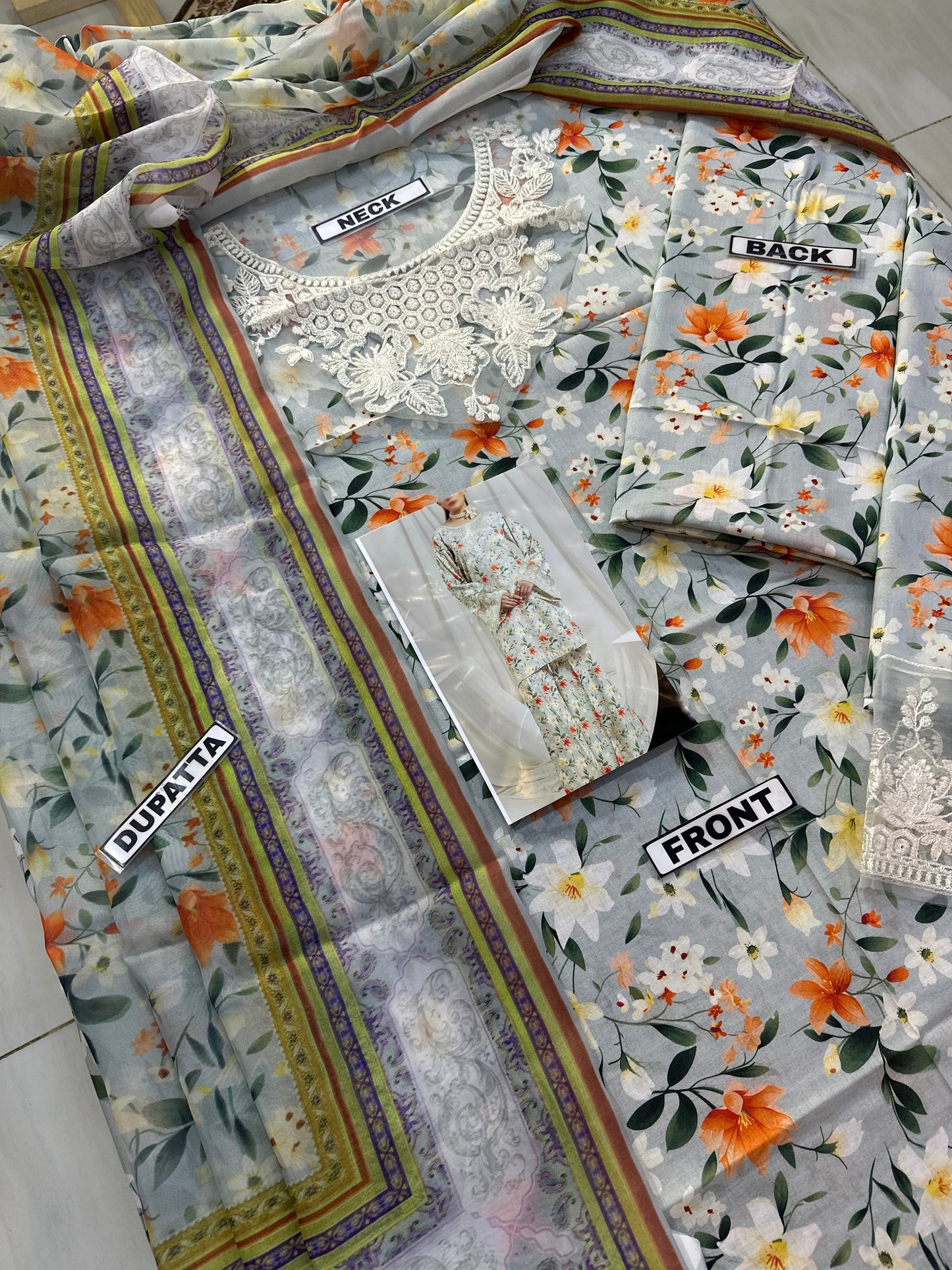 Maria B M Print Lawn Formal Wear Dress | SC-255