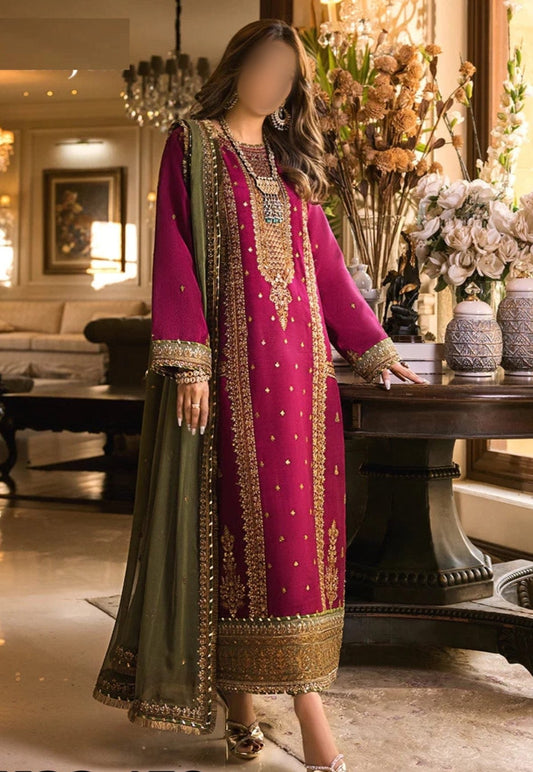 Asim Jofa Luxury Chiffon Partywear Dress | SC-150