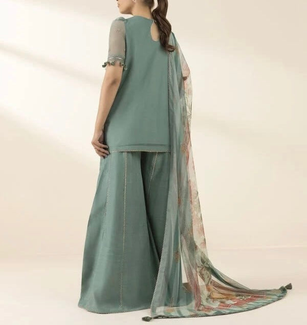 Sapphire 3 Peice - Embroidered Net Suit