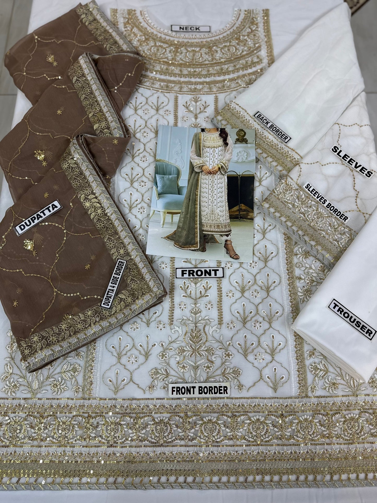 Asim Jofa Chiffon PartyWear Dress | SC-5324