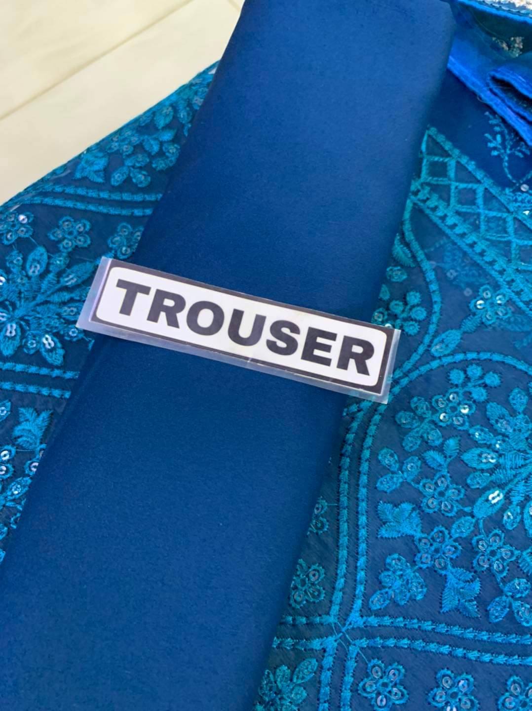 Azure Luxury Chiffon Partywear Dress | SC-024 Zing