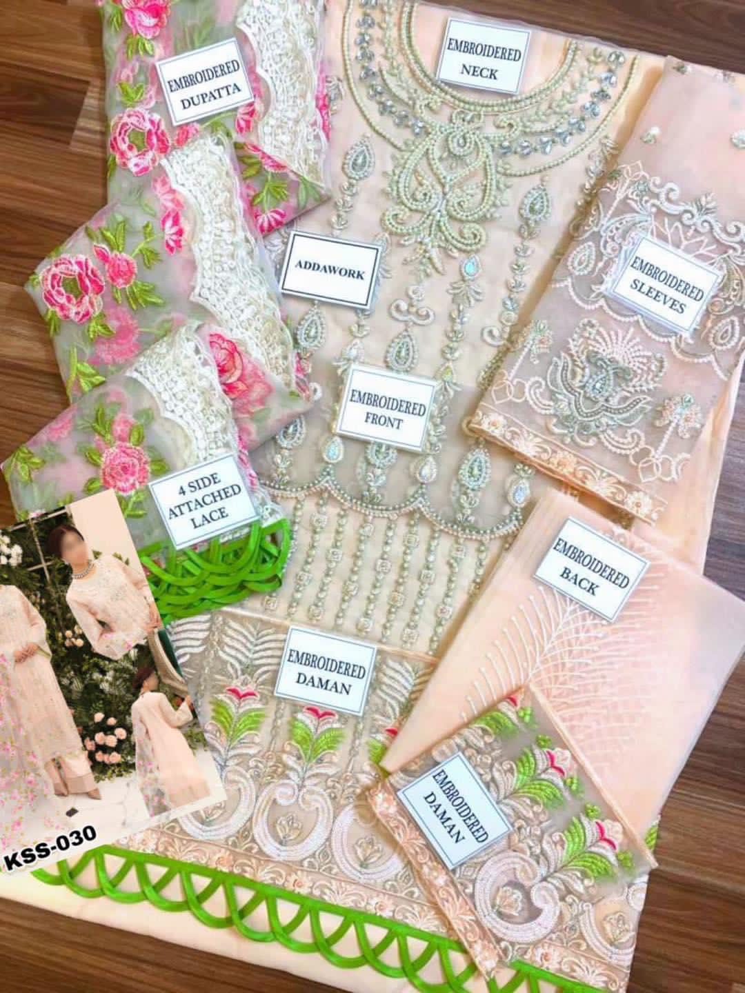 Khansa Luxury Partywear Organza Dress | SC-030