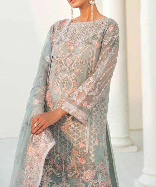 Baroque Luxury Chiffon Partywear Dress | SC-120