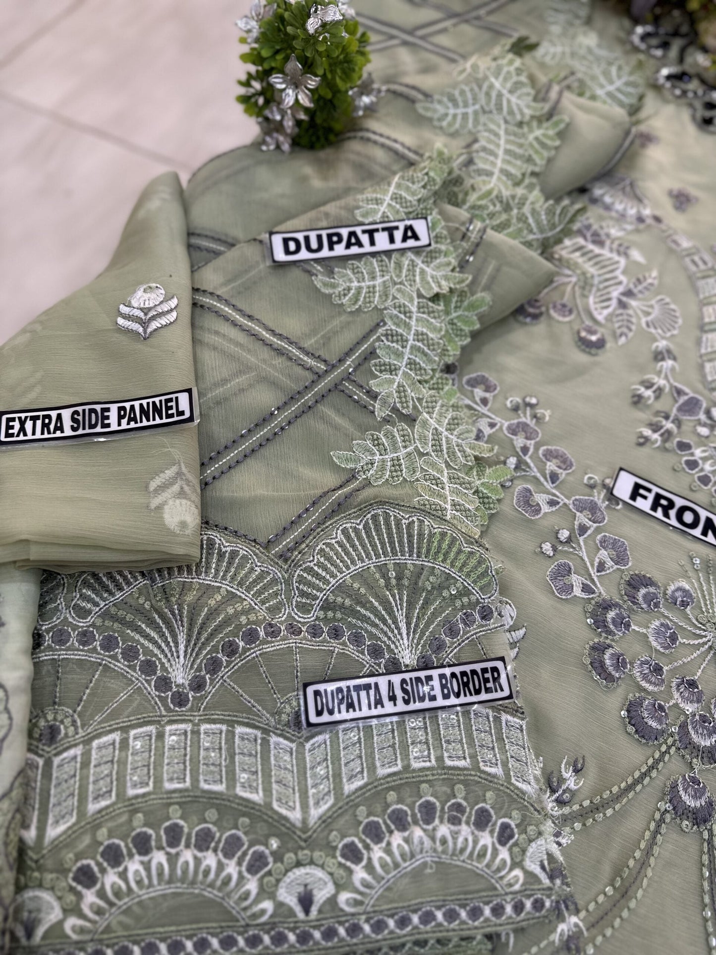 Flossie Luxury Chiffon Partywear Dress | SC-126