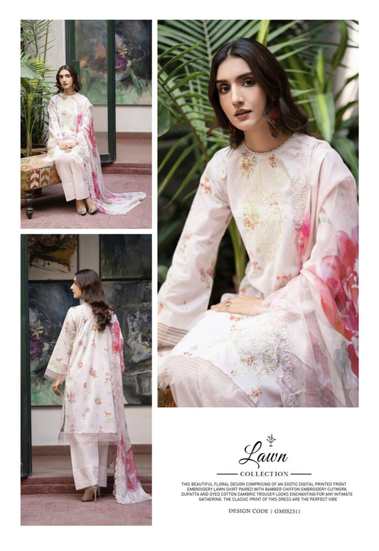 Mishaal unstitched 3Pcs Embroidered lawn Collection 2024 By GULLJEE®️ |SC-03