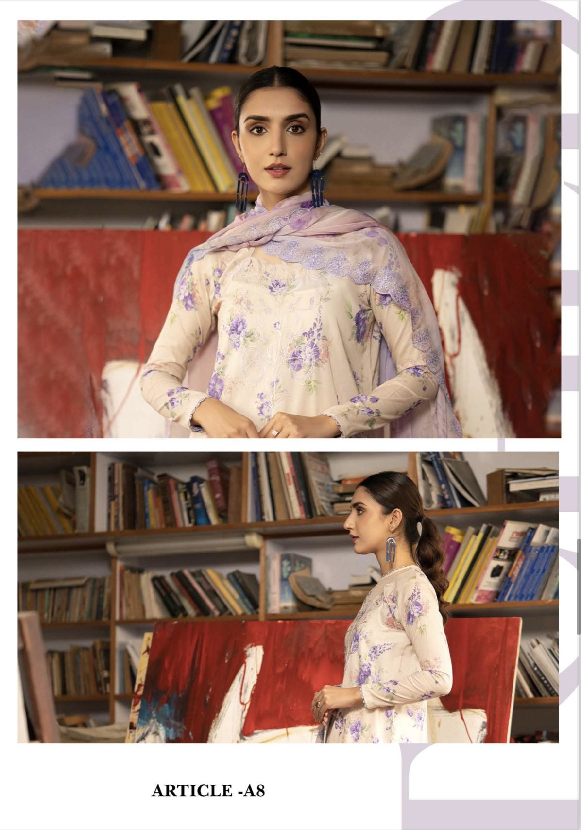 Mishaal unstitched 3Pcs Embroidered lawn Collection 2024 By GULLJEE®️ |SC-08