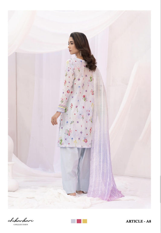 Kroma Lawn Chickenkari Printed Emb collection | SC-08