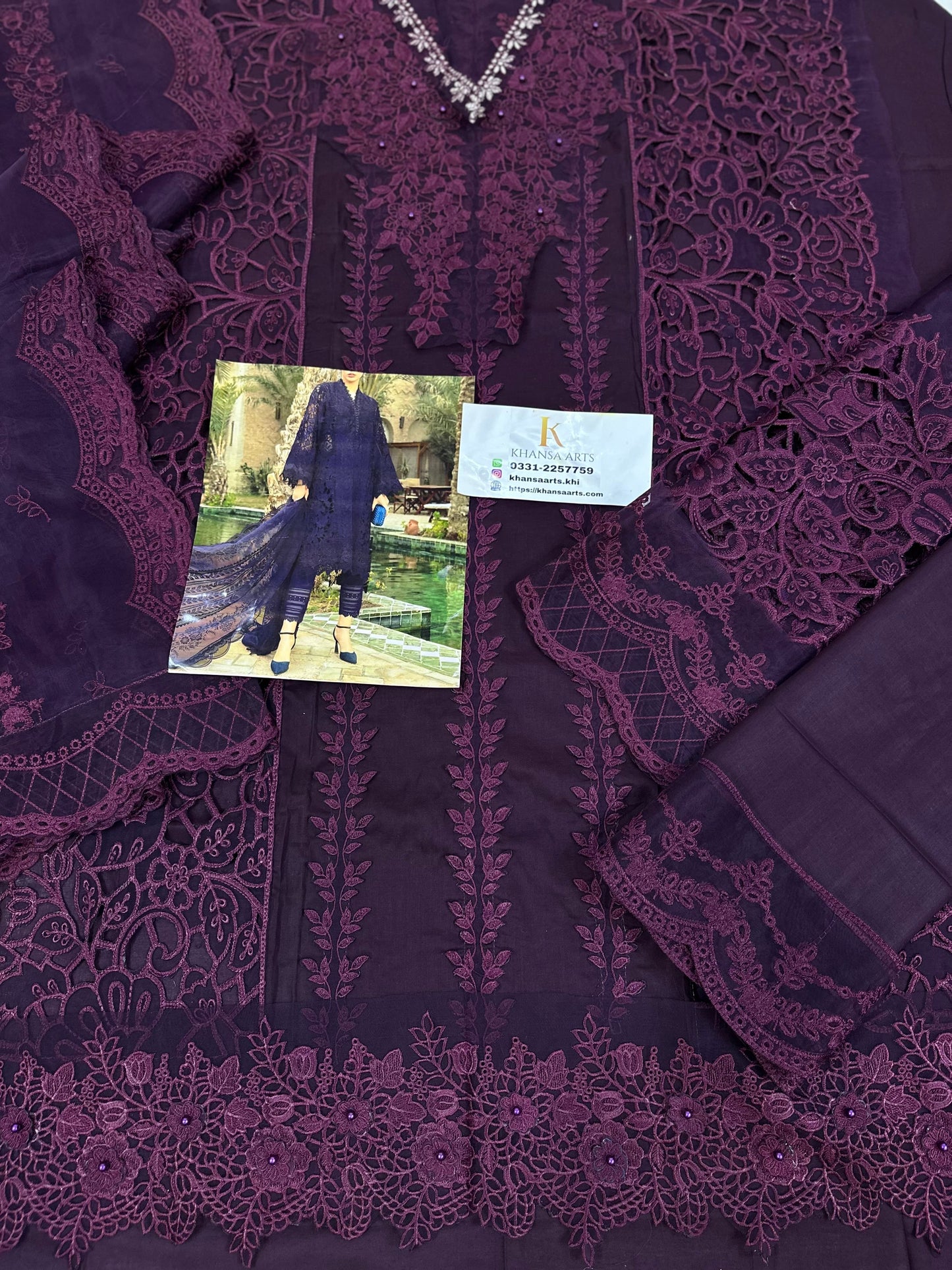 Marib B lawn Chicken Kari PartyWear Dress |SC-5302