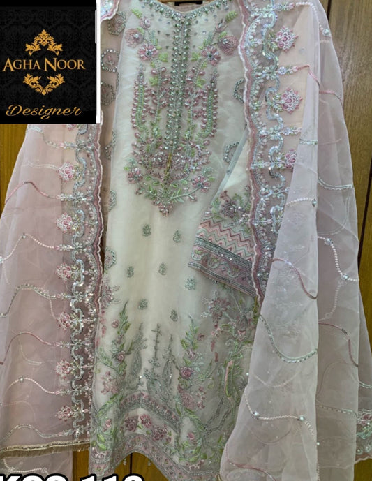 Aga Noor Organza Partywear Dress | SC-112