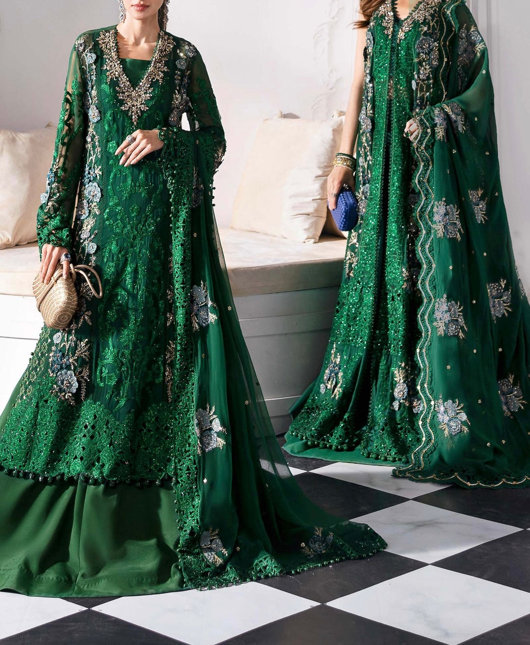 Maria B Luxury Chiffon Party Wear Dress | SC-5289