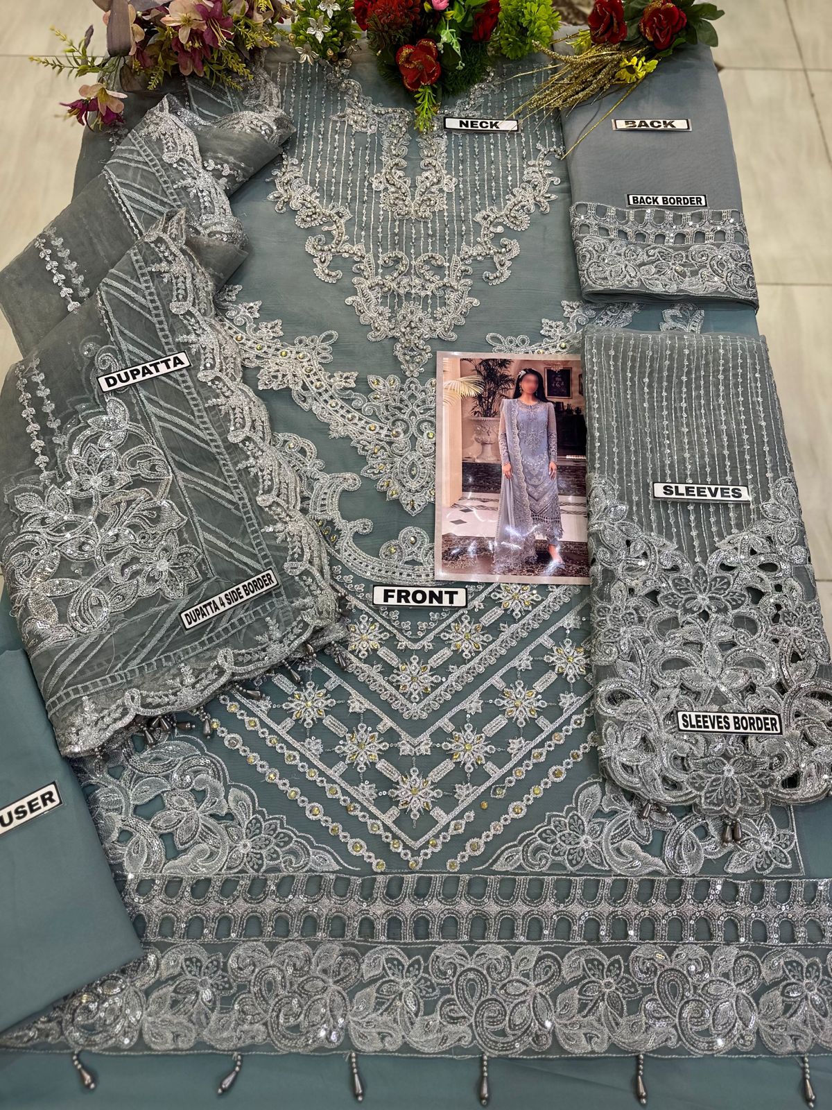 Maria B Organza Partywear Dress | SC-088