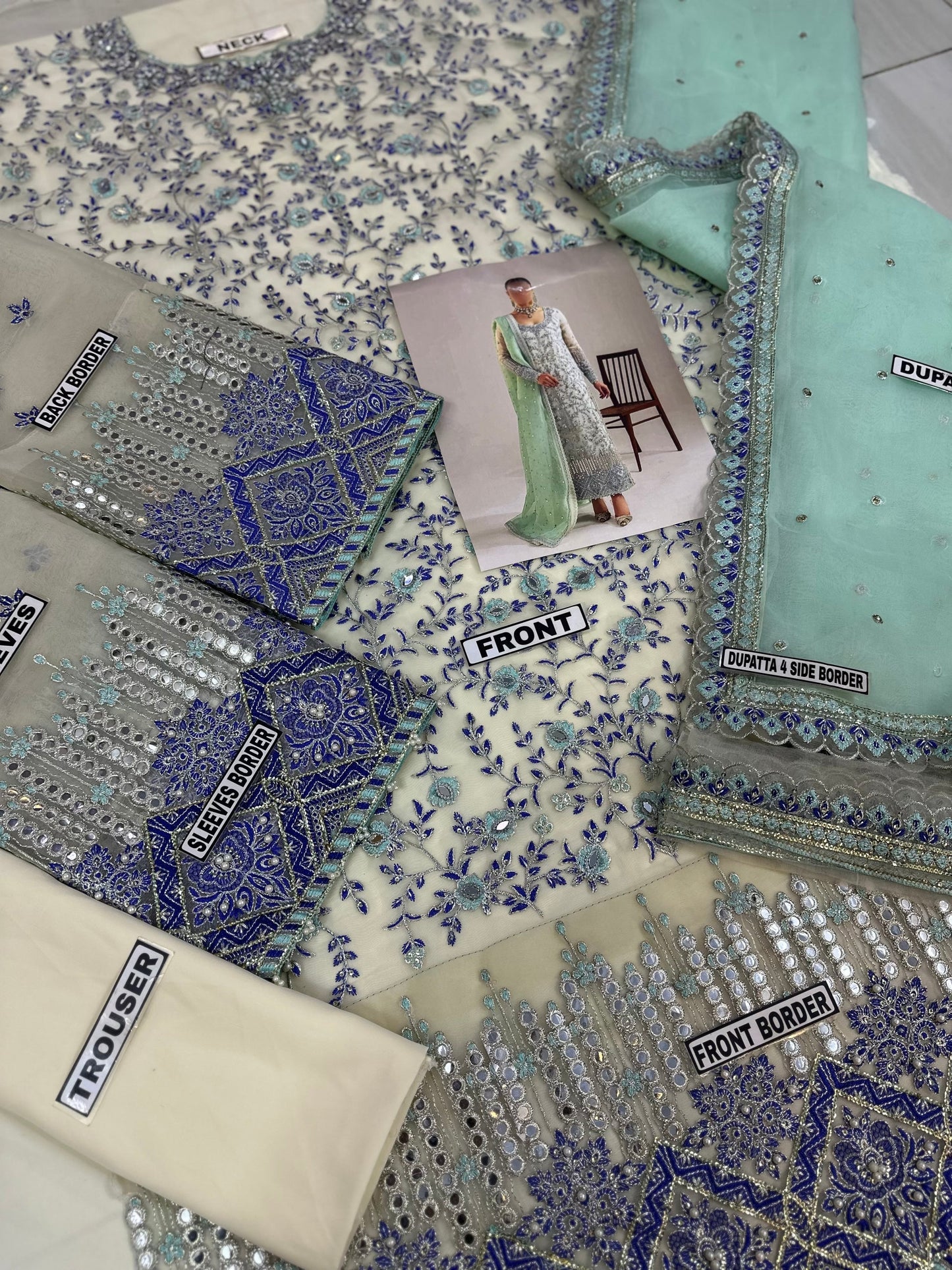 Akbar Aslam Luxury Organza PartyWear Dress |SC-5306