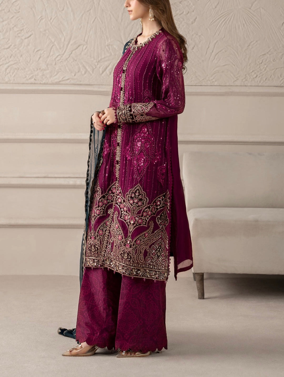 Maria B Chiffon PartyWear Dress |5321