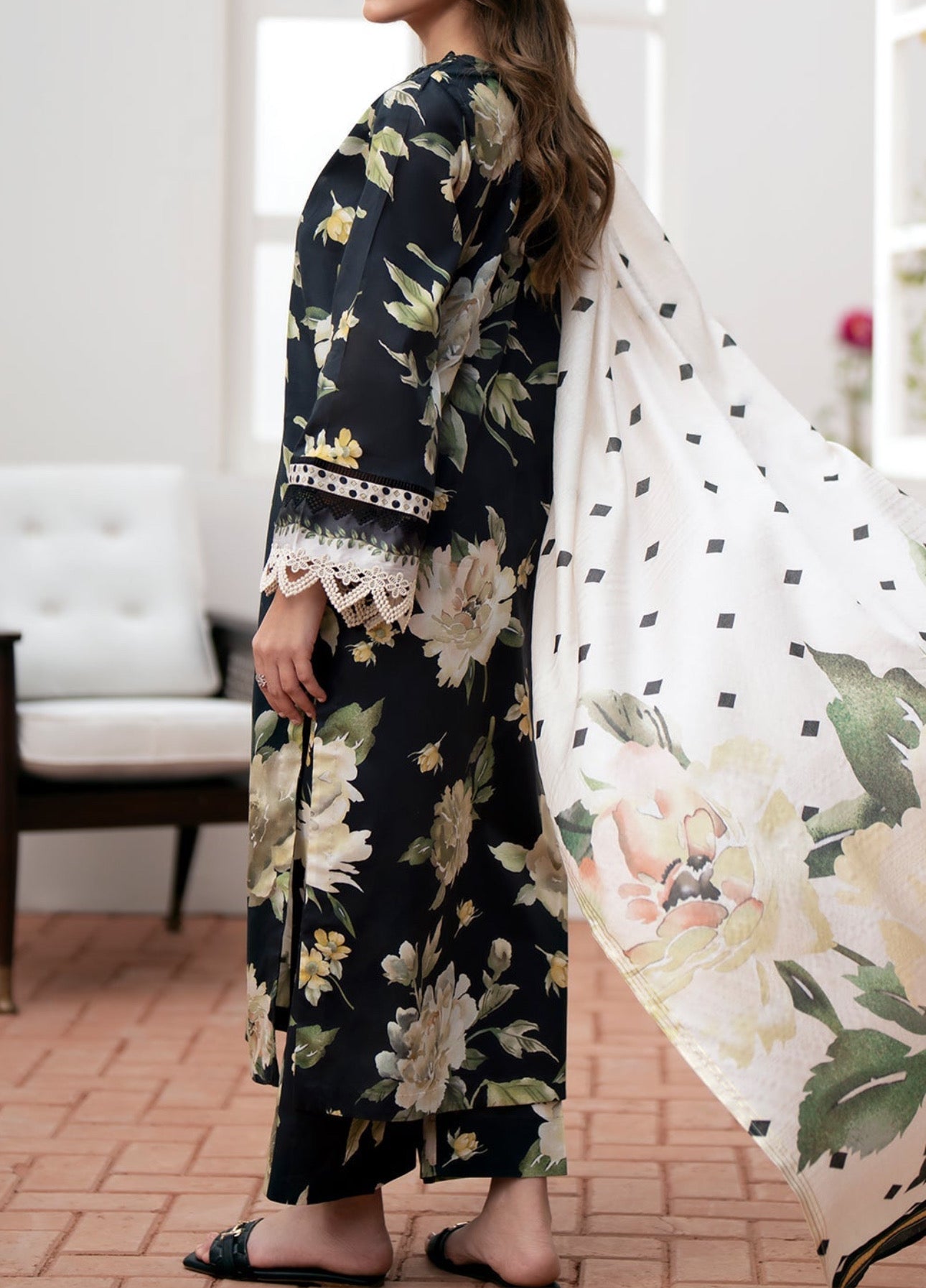 Baroque Print Lawn Formal Wear Dress | SC-257