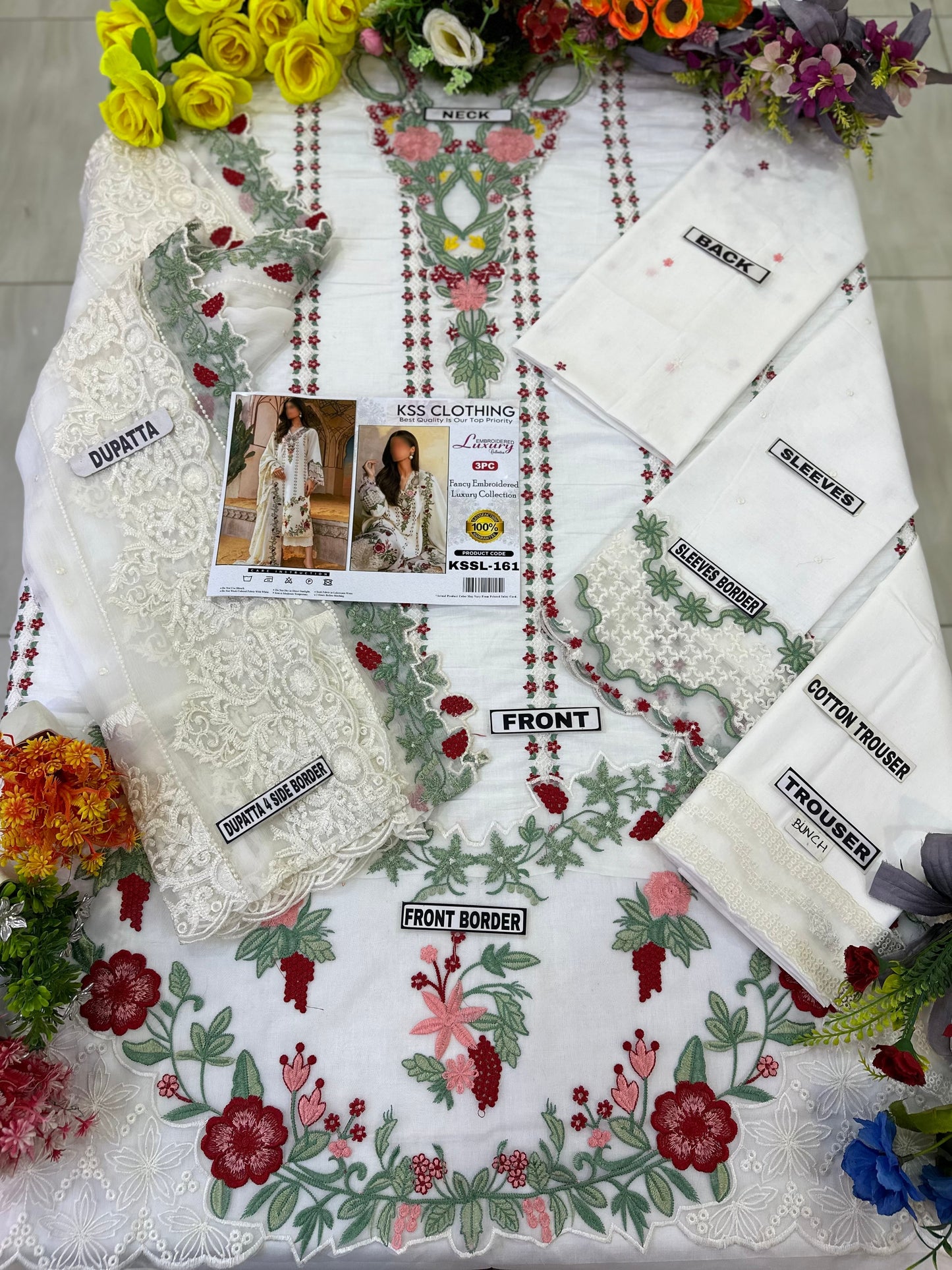 Crimson Luxury Lawn PartyWear Dress | SC-161