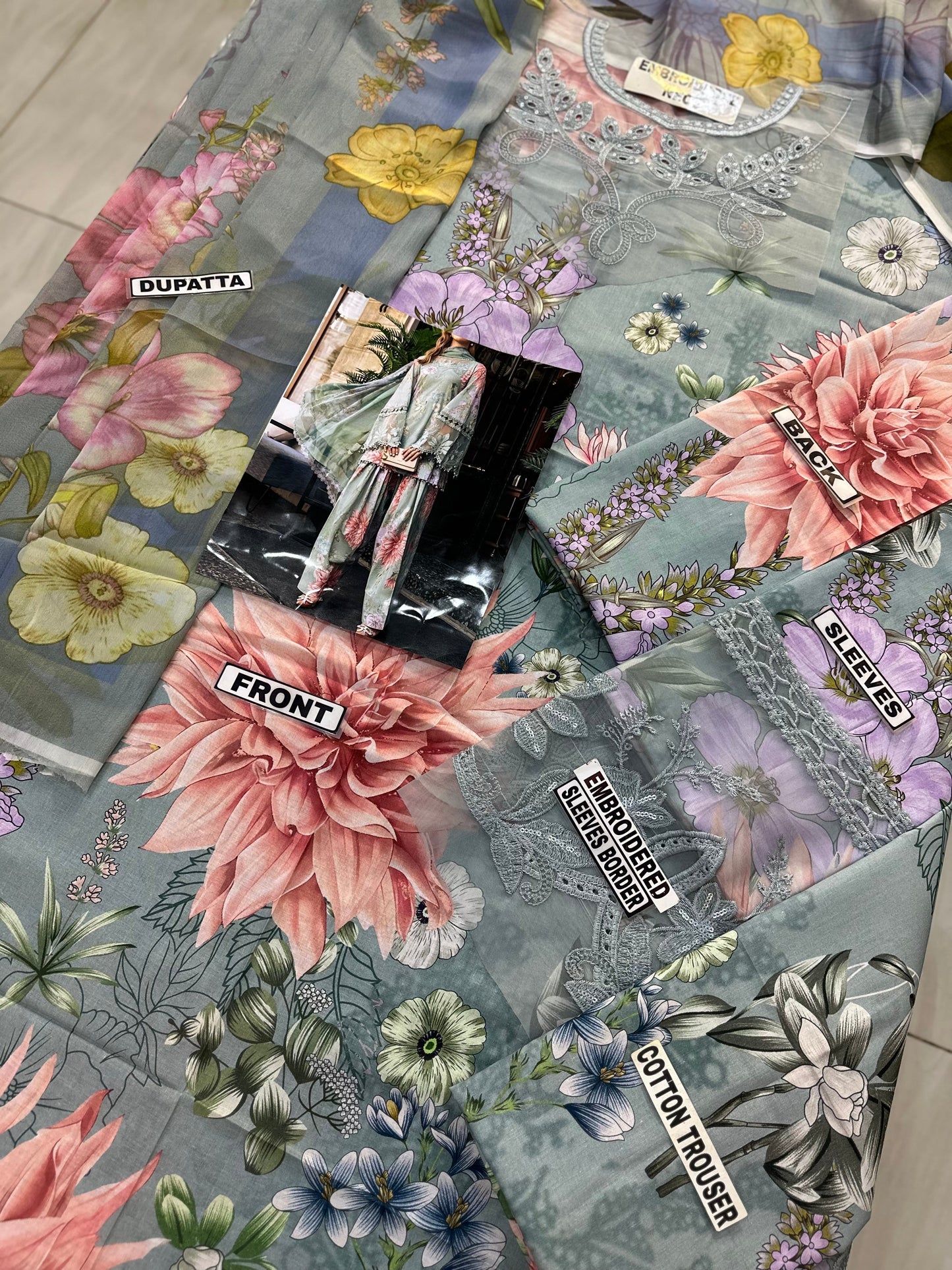 Maria B M Print Lawn Formal Wear Dress | SC-254