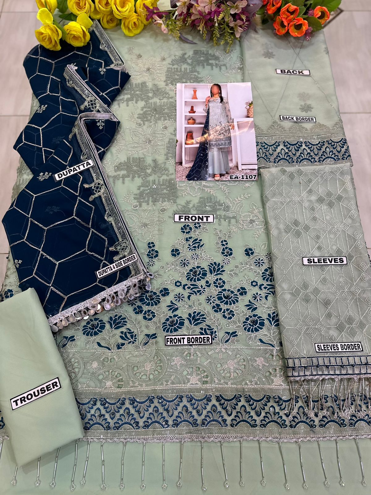 Emaan Adeel chiffon Partywear Dress | SC-1107