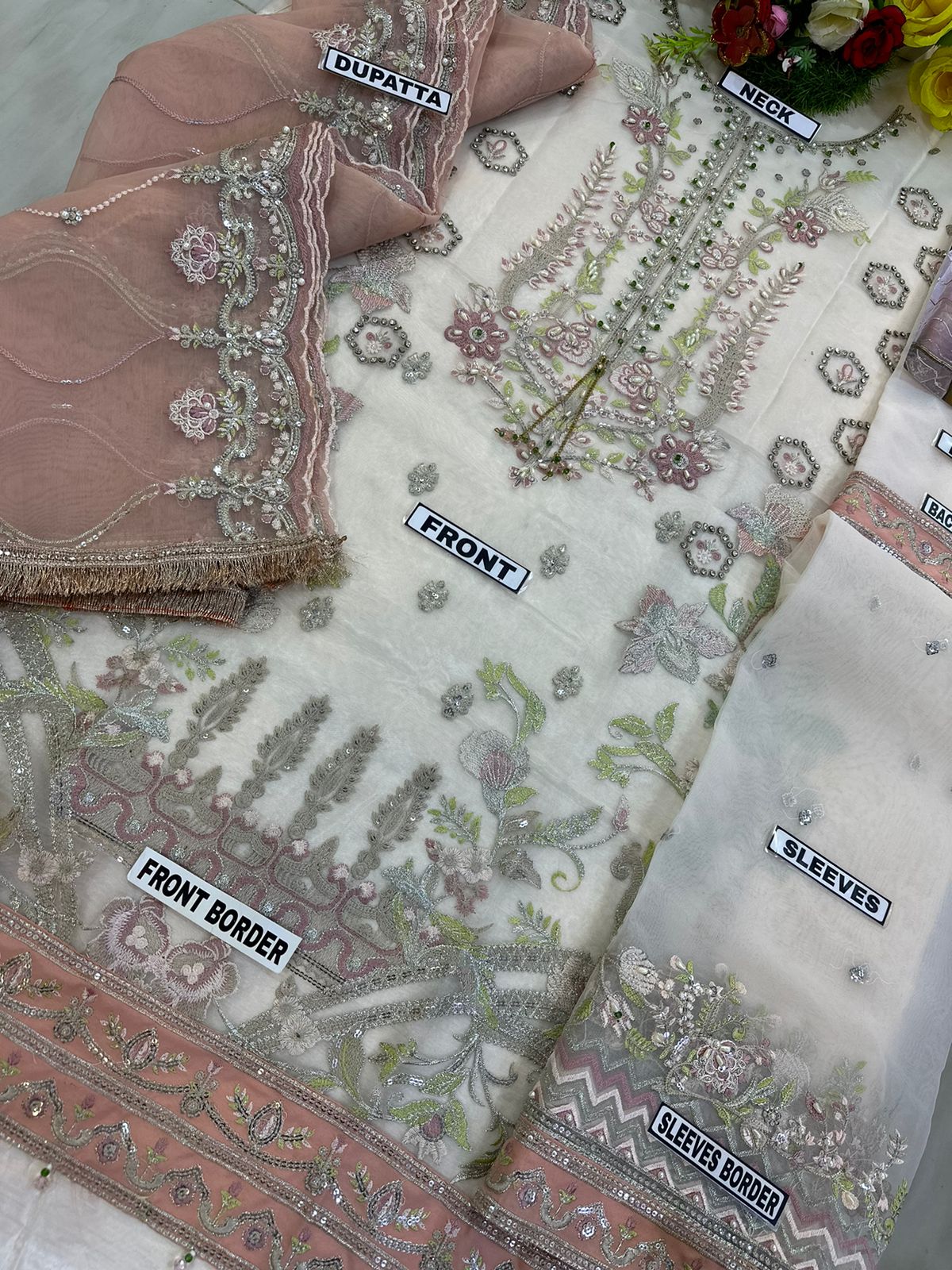 Aga Noor Organza Partywear Dress | SC-112