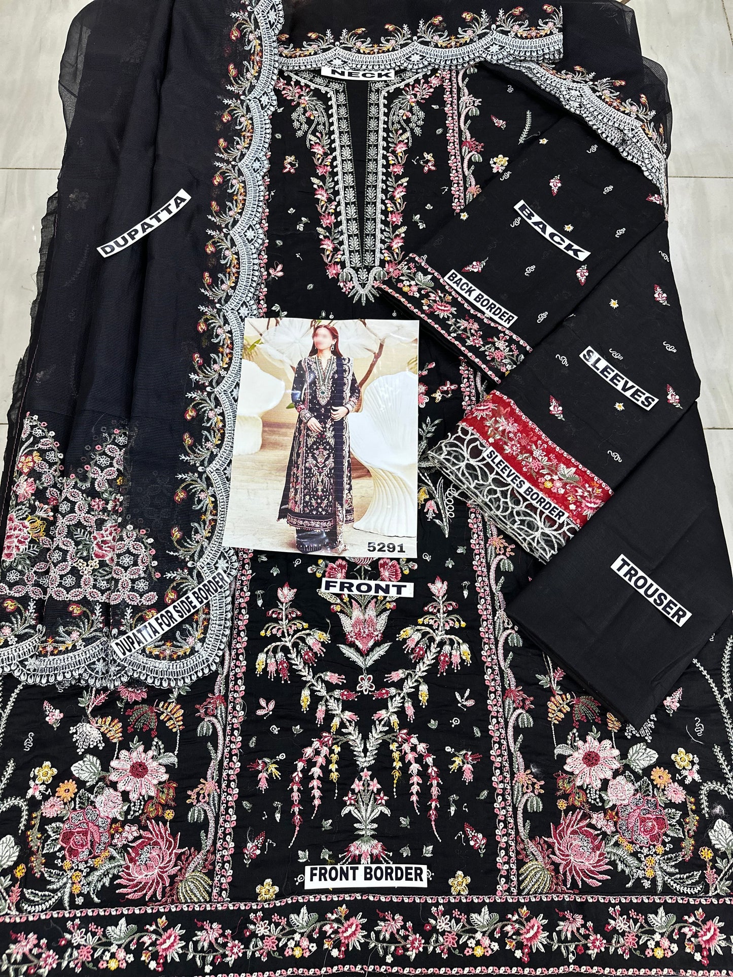 Qalamkar Hannah Luxury Lawn PartyWear Dress |SC-5291