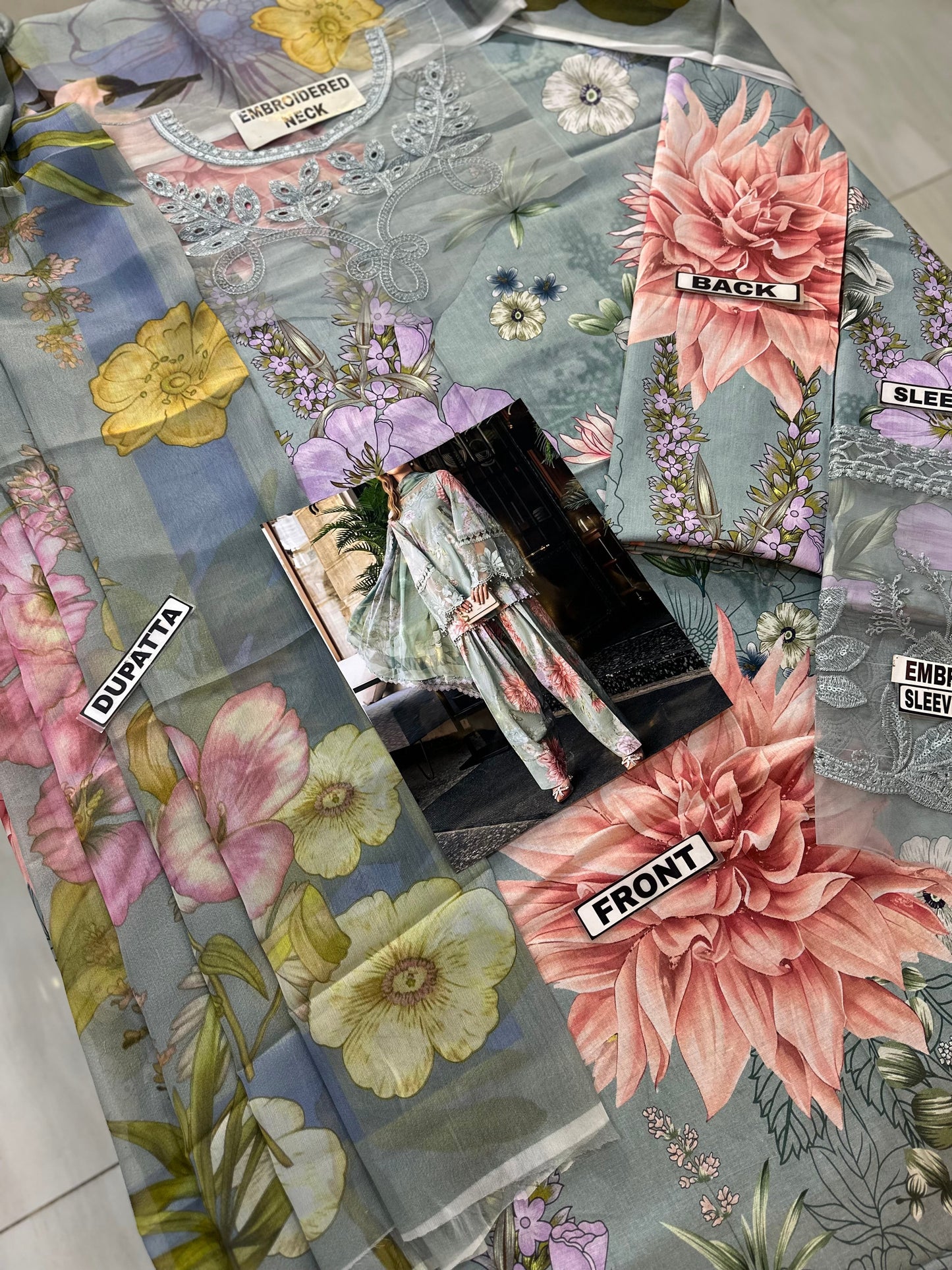 Maria B M Print Lawn Formal Wear Dress | SC-254