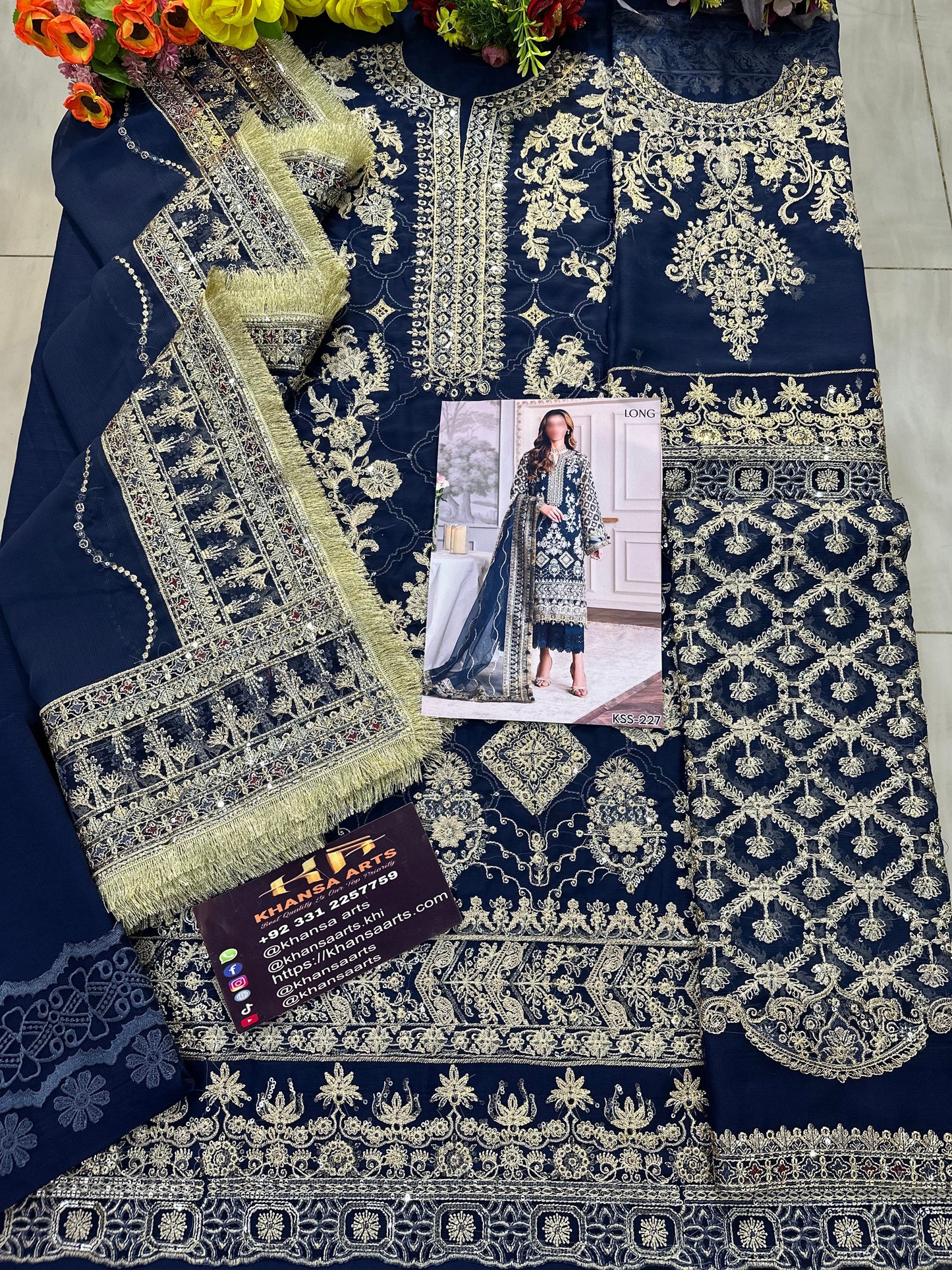 Baroque Chiffon Party Wear Dress | SC-227