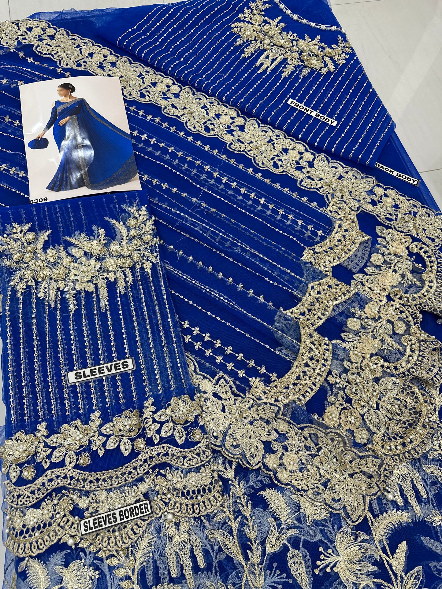 MariaB Luxury Net Embroidered Saree |5309