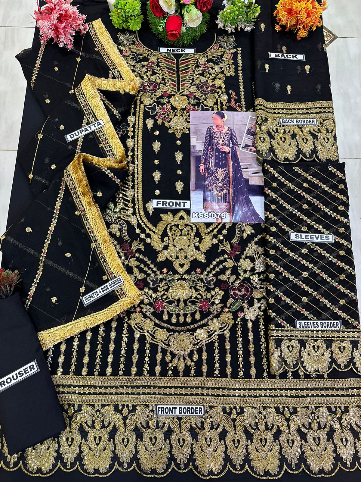 Emaan Adeel Chiffon Partywear Dress | SC-079