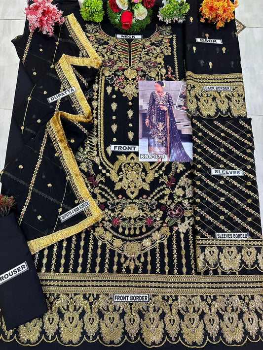 Emaan Adeel Chiffon Partywear Dress | SC-079