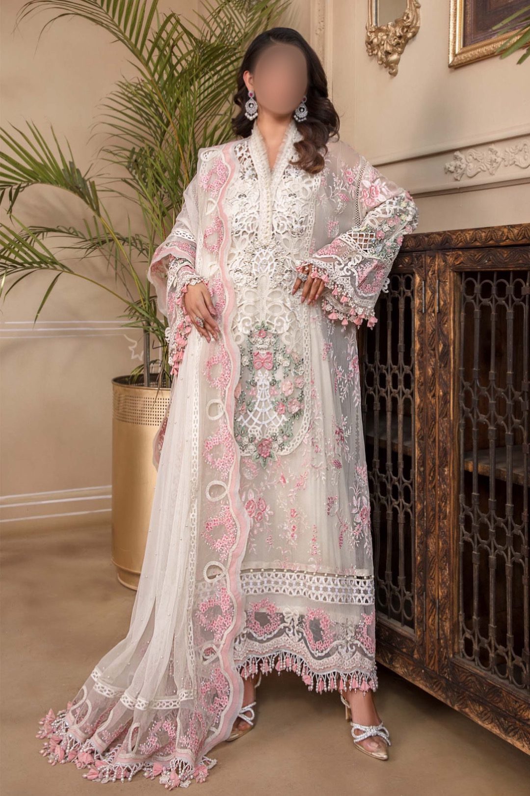 Maria B Chiffon luxury Partywear Dress | SC-098