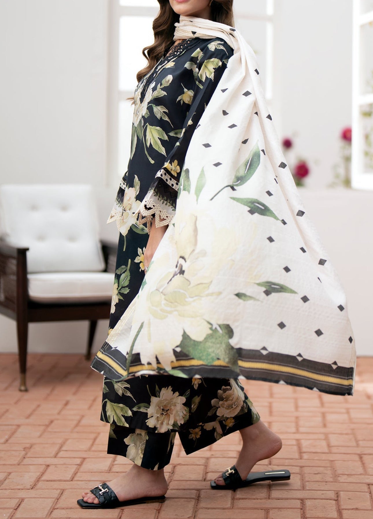 Baroque Print Lawn Formal Wear Dress | SC-257