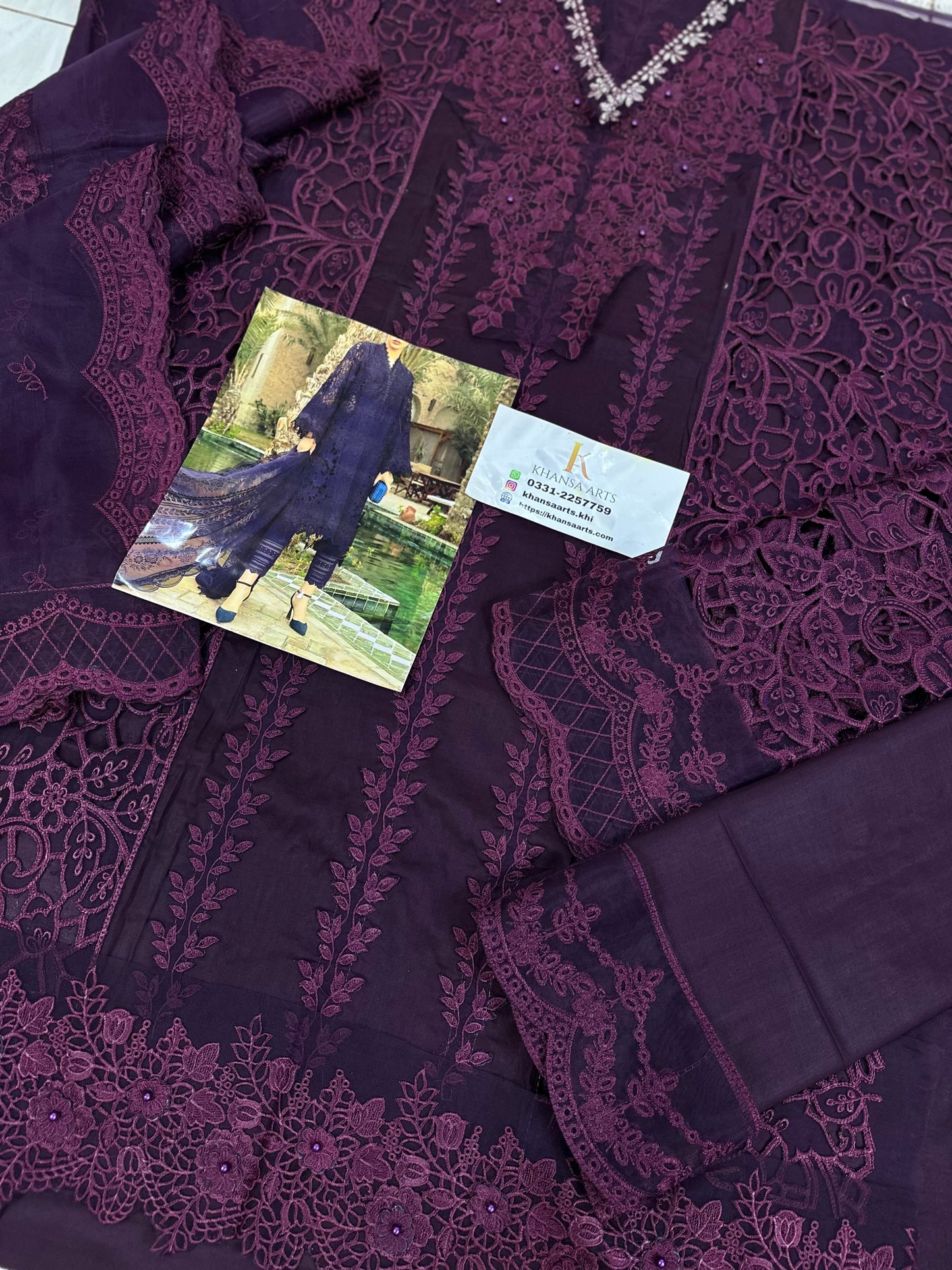 Marib B lawn Chicken Kari PartyWear Dress |SC-5302