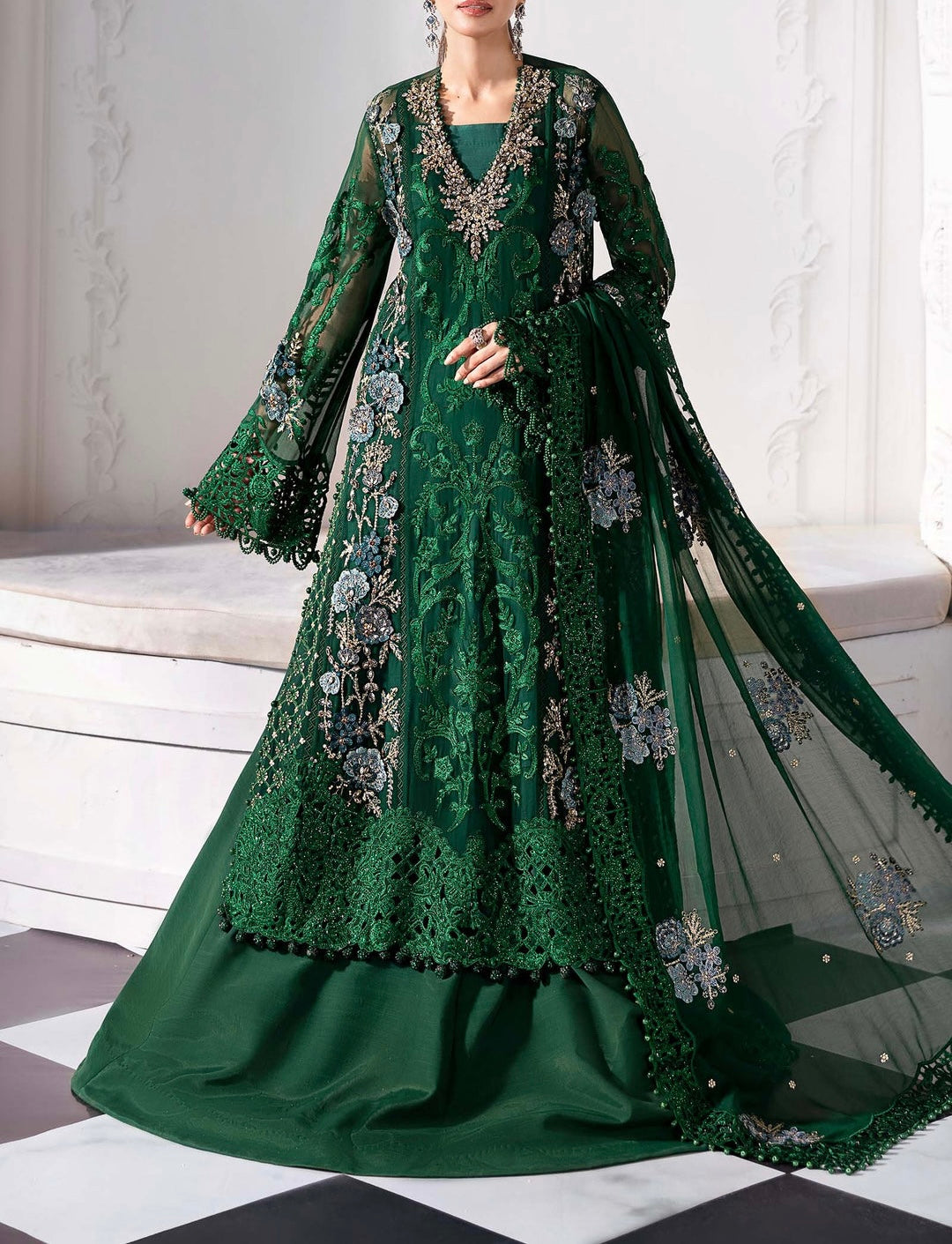 Maria B Luxury Chiffon Party Wear Dress | SC-5289