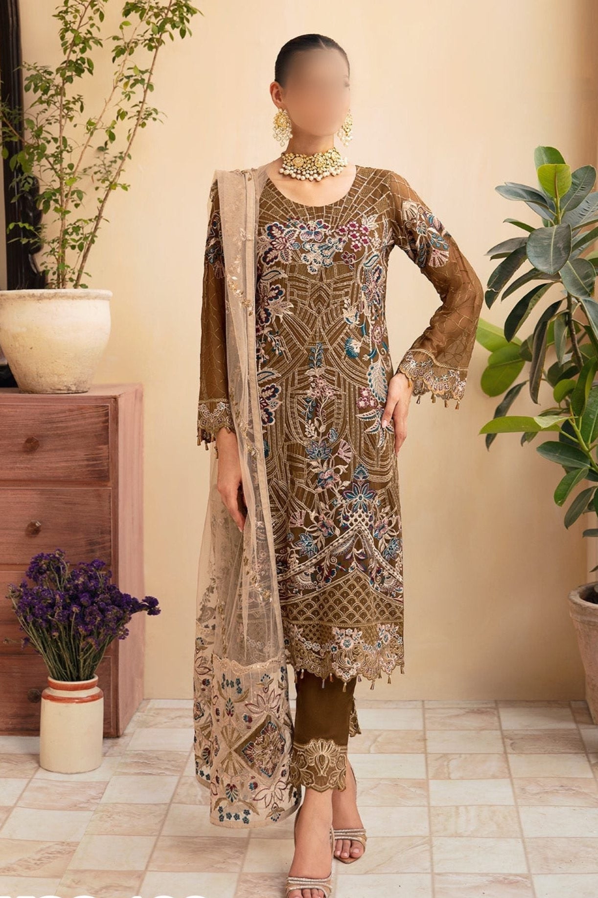 Ramsha Chiffon With Dupatta Party Wear Dress | SC-193