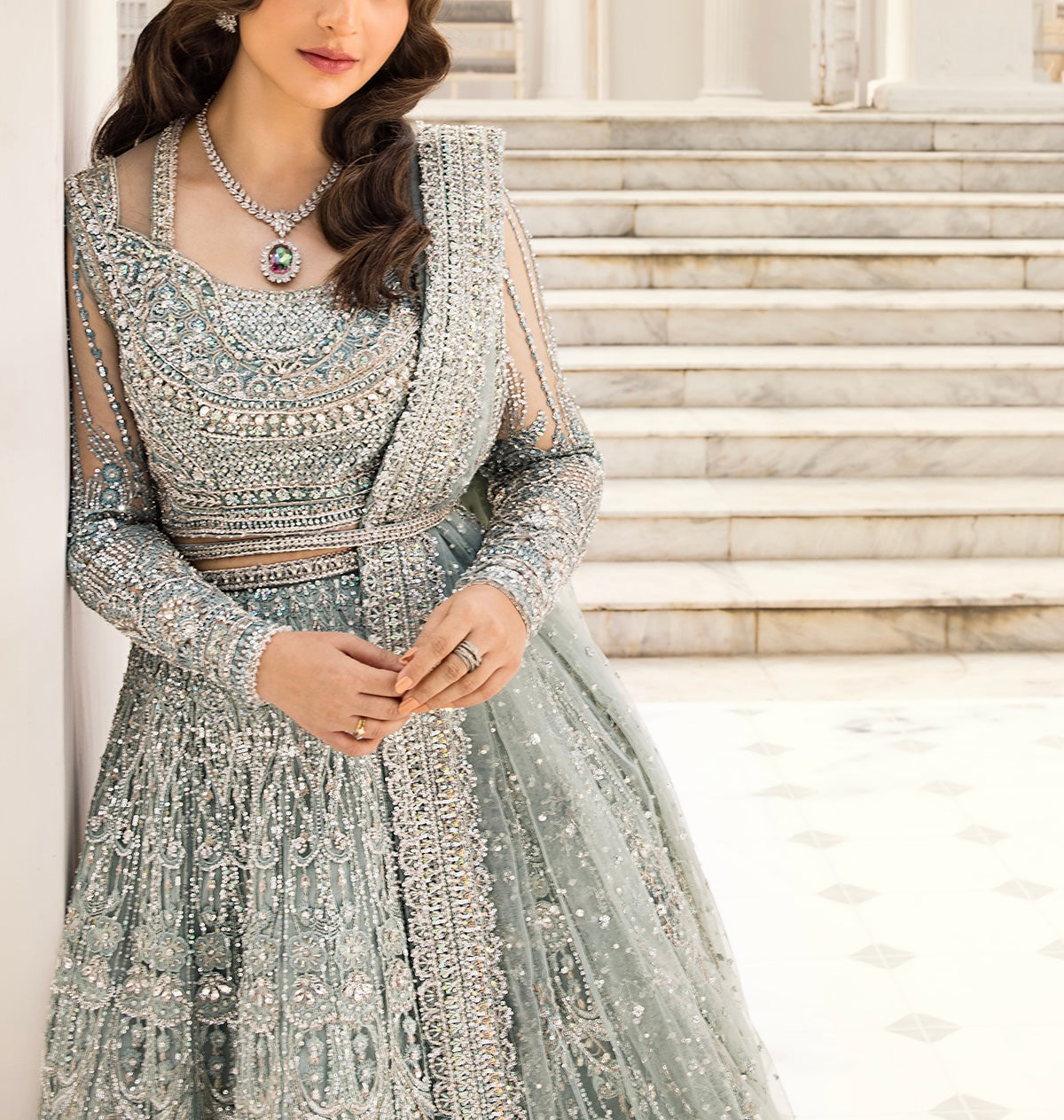 Erum Khan Net Bridal Maxi |5326