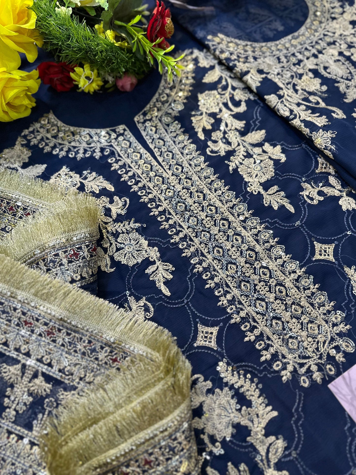 Baroque Chiffon Party Wear Dress | SC-227