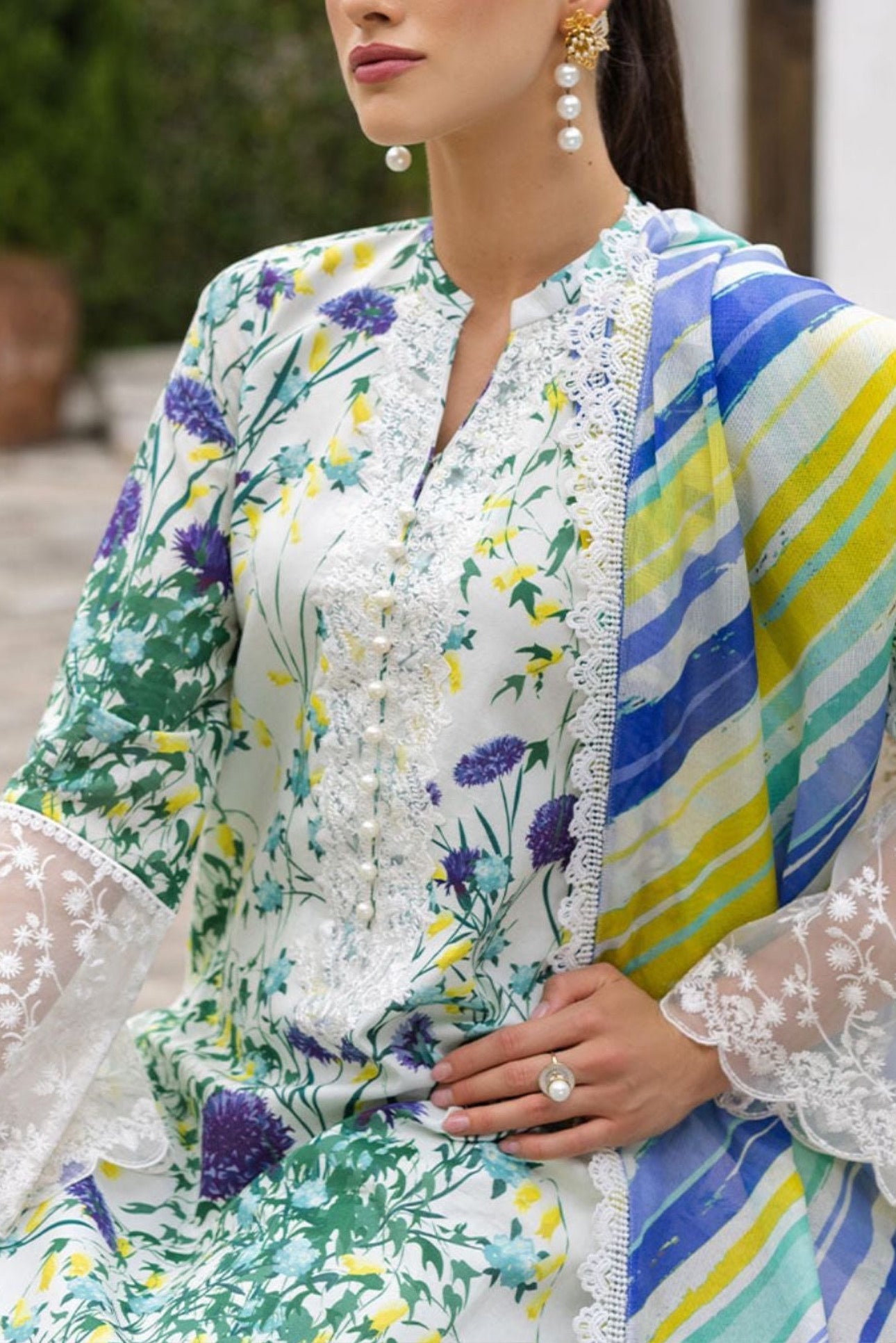 Maria B M Print Lawn Formal Wear Dress | SC-253