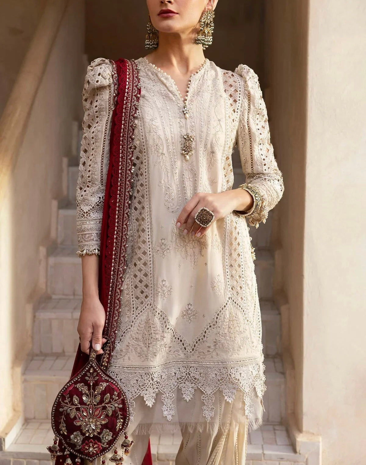 Maria B Luxury Lawn Chicken Kari Partywear Dress |SC-5292