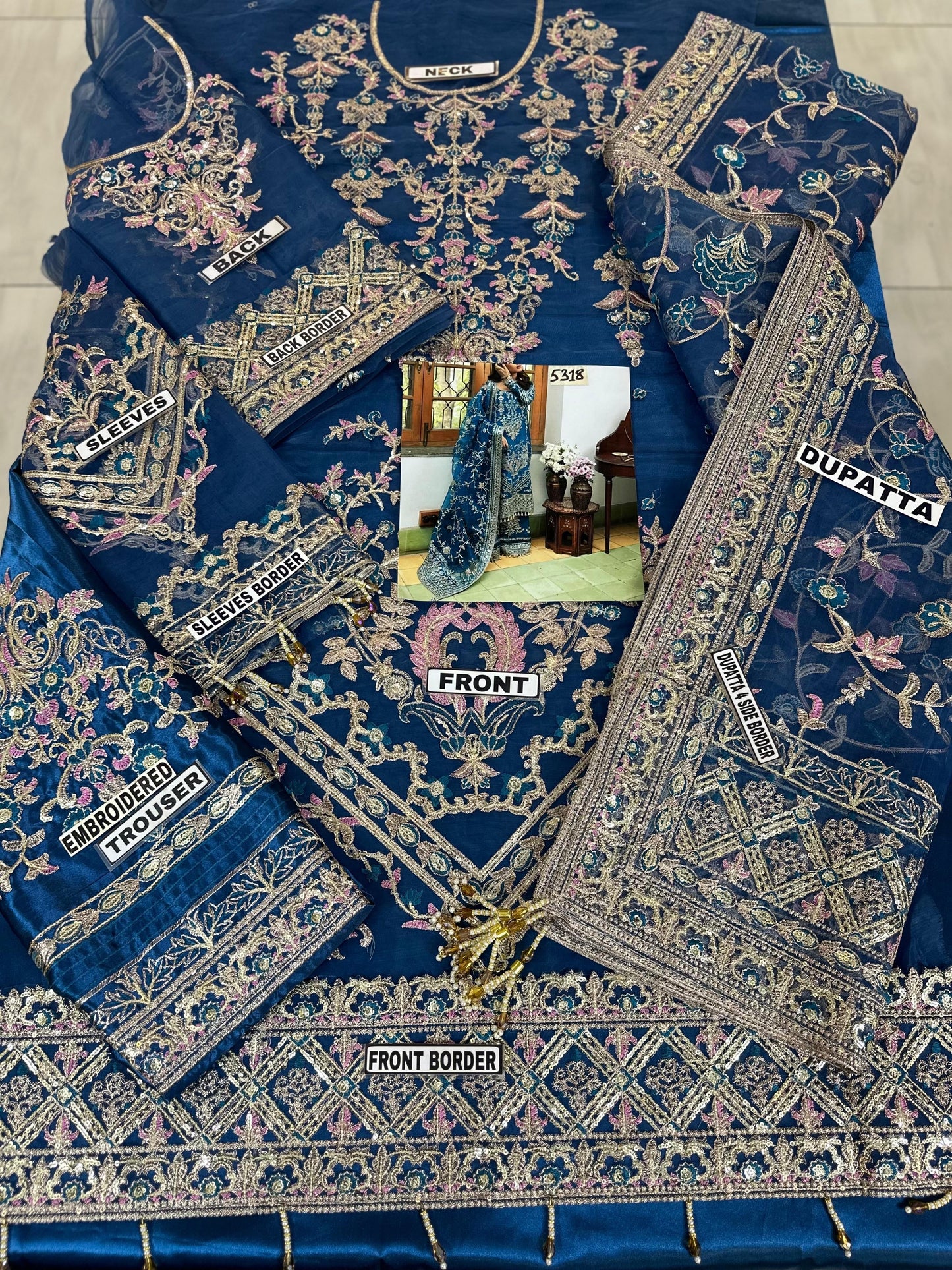 Faiza Saqlain Luxuxy Organza Dress 5318