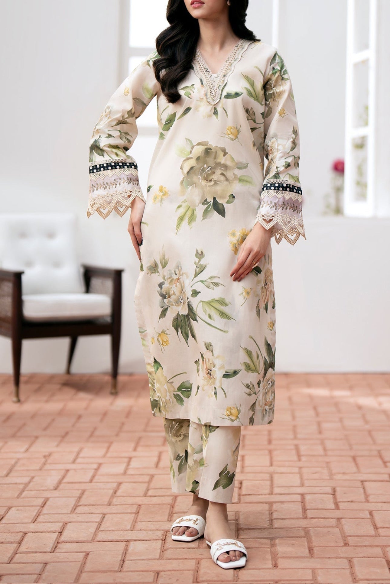 Baroque Print Lawn Formal Wear Dress | SC-252