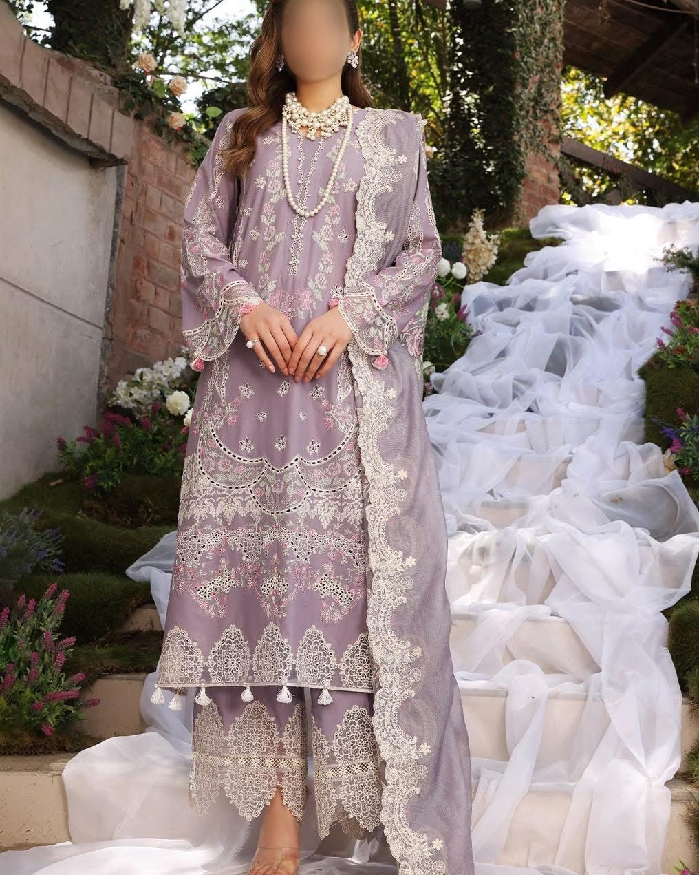 Elaaf Lawn Chikan Kari PartyWear Dress | SC-189