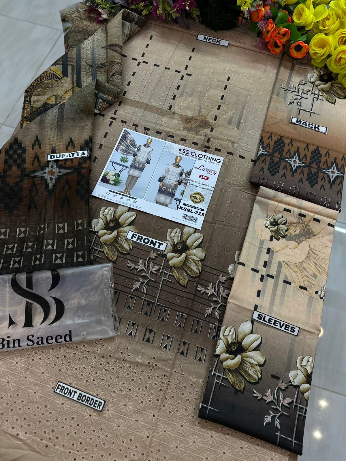 Bin Saeed Luxury Printed Chicken Kari Lawn | SC-215