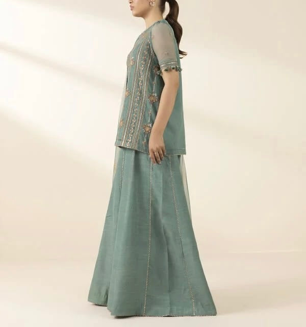 Sapphire 3 Peice - Embroidered Net Suit