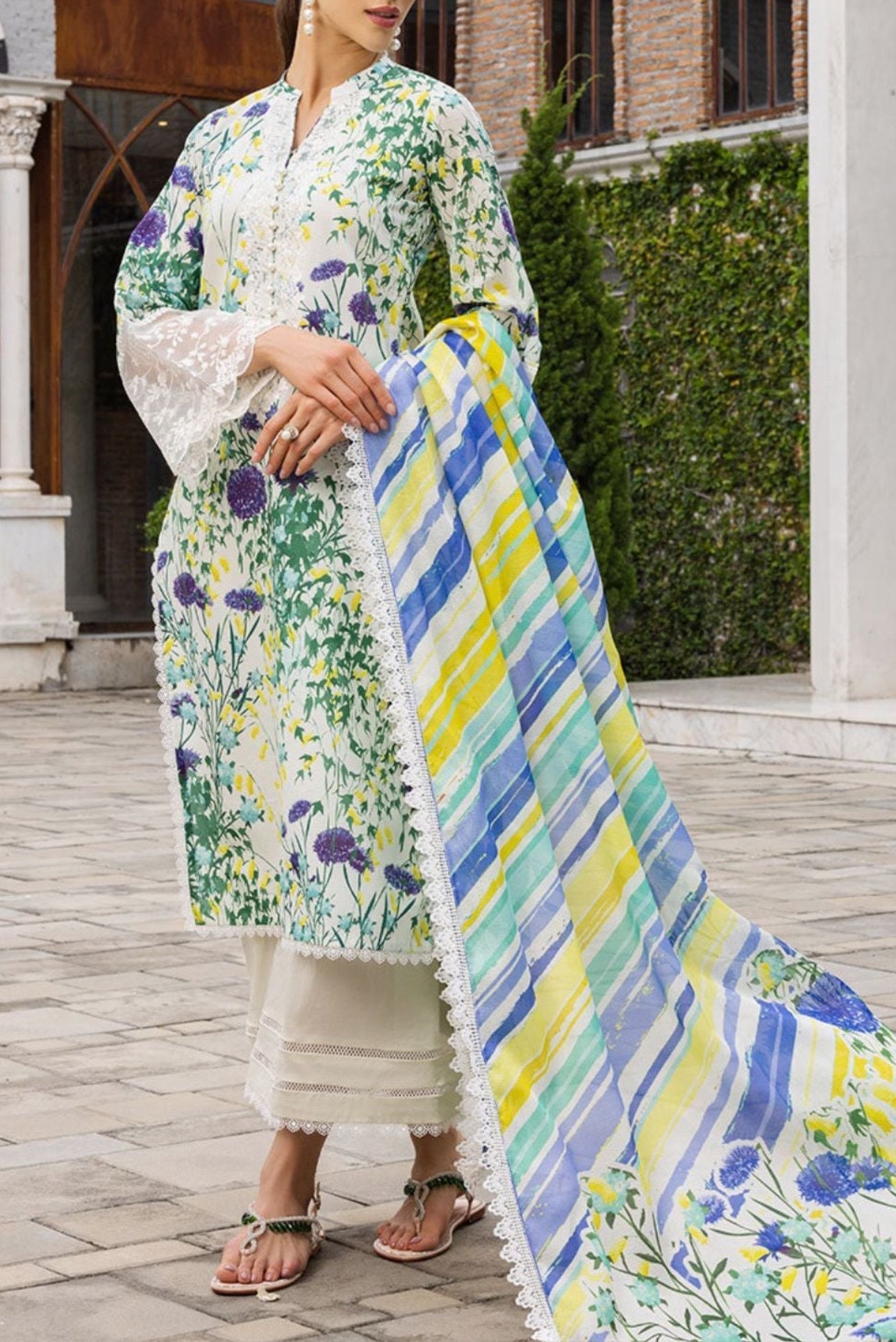 Maria B M Print Lawn Formal Wear Dress | SC-253