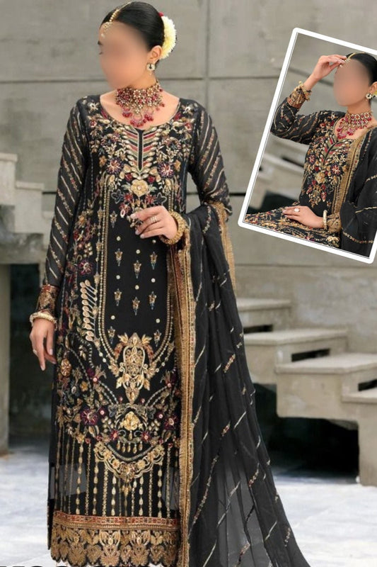 Emaan Adeel Chiffon Partywear Dress | SC-079
