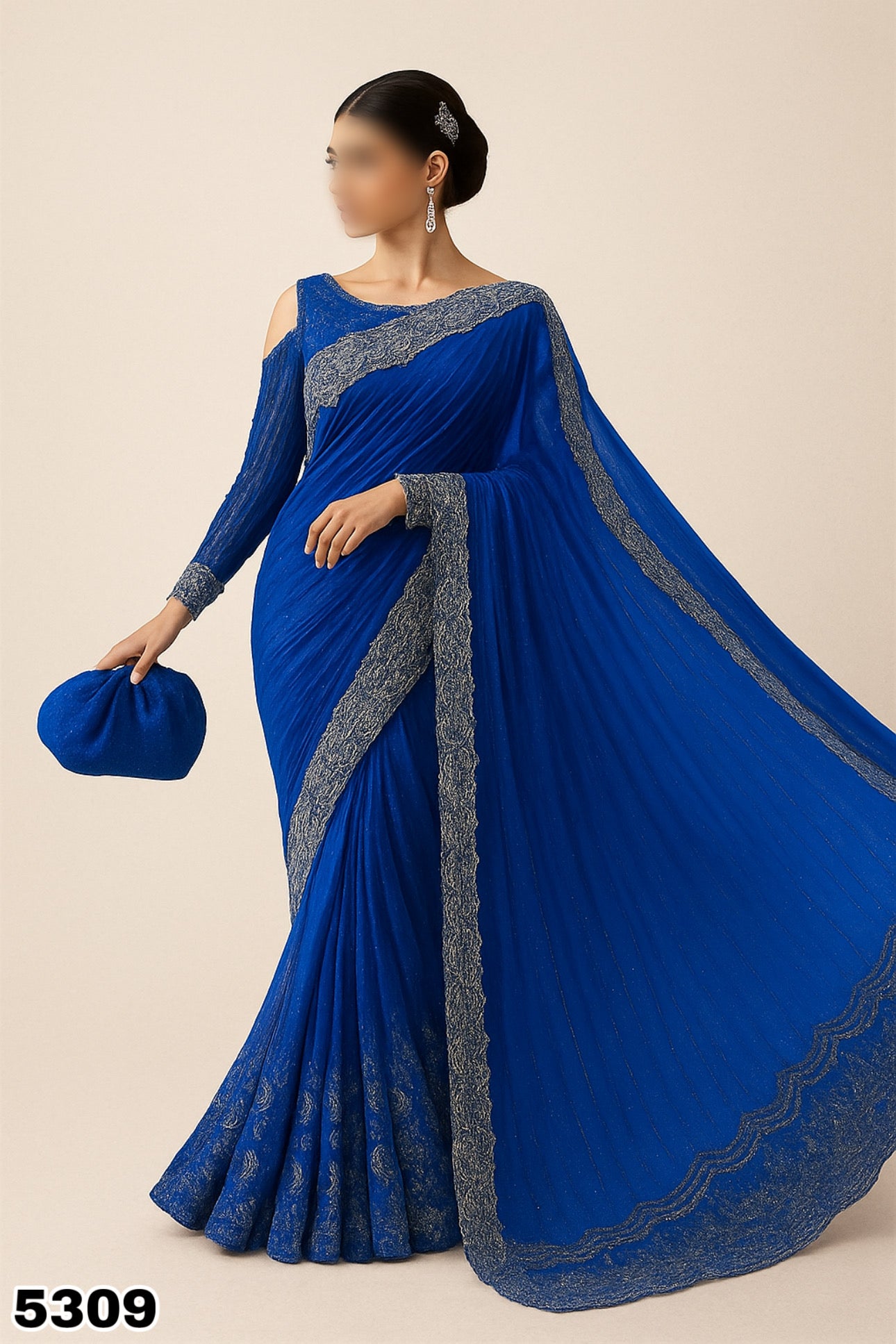 MariaB Luxury Net Embroidered Saree |5309