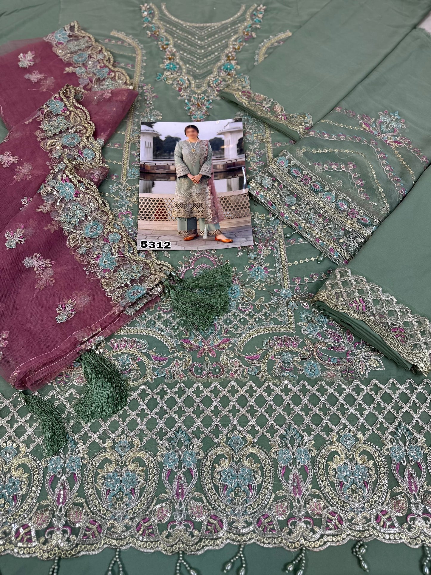 Imrozia Chiffon Partywear Dress |5312