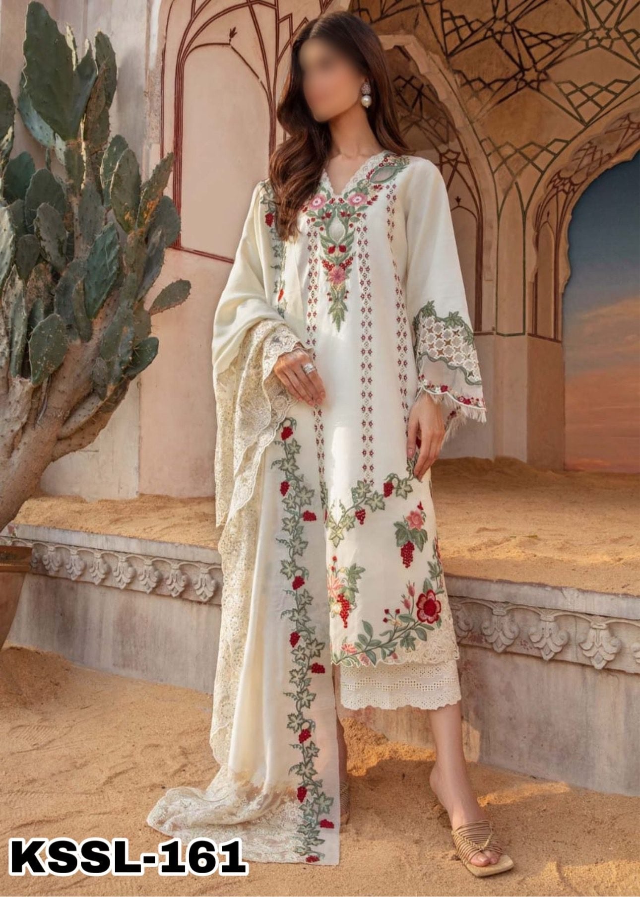 Crimson Luxury Lawn PartyWear Dress | SC-161